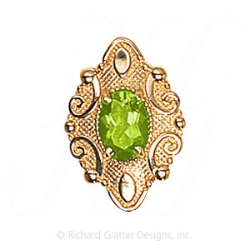 GS506 PD - 14 Karat Gold Peridot Slide 